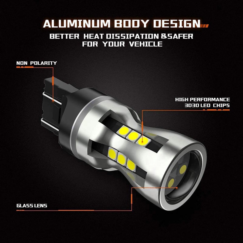SEALIGHT 7440 7443 LED Bulb, 6000K Bright White 3000LM for 7441 992 T20 W21W 7444 LED Replacement Bulbs for Backup Reverse Lights, Turn Signal Lights, Brake Lights, Reverse Tail Lights, Pack of 2 - Image 4